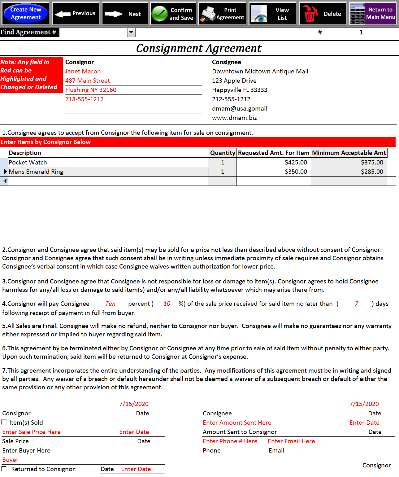 13+ Consignment Agreement Examples – PDF, DOC